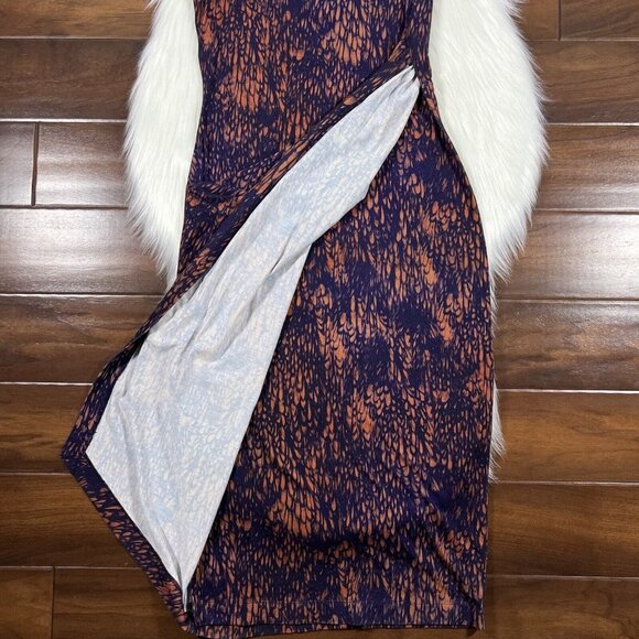 Peruvian Connection Size Small Patterned Sleeveless Faux Wrap Dress - Picture 6 of 10